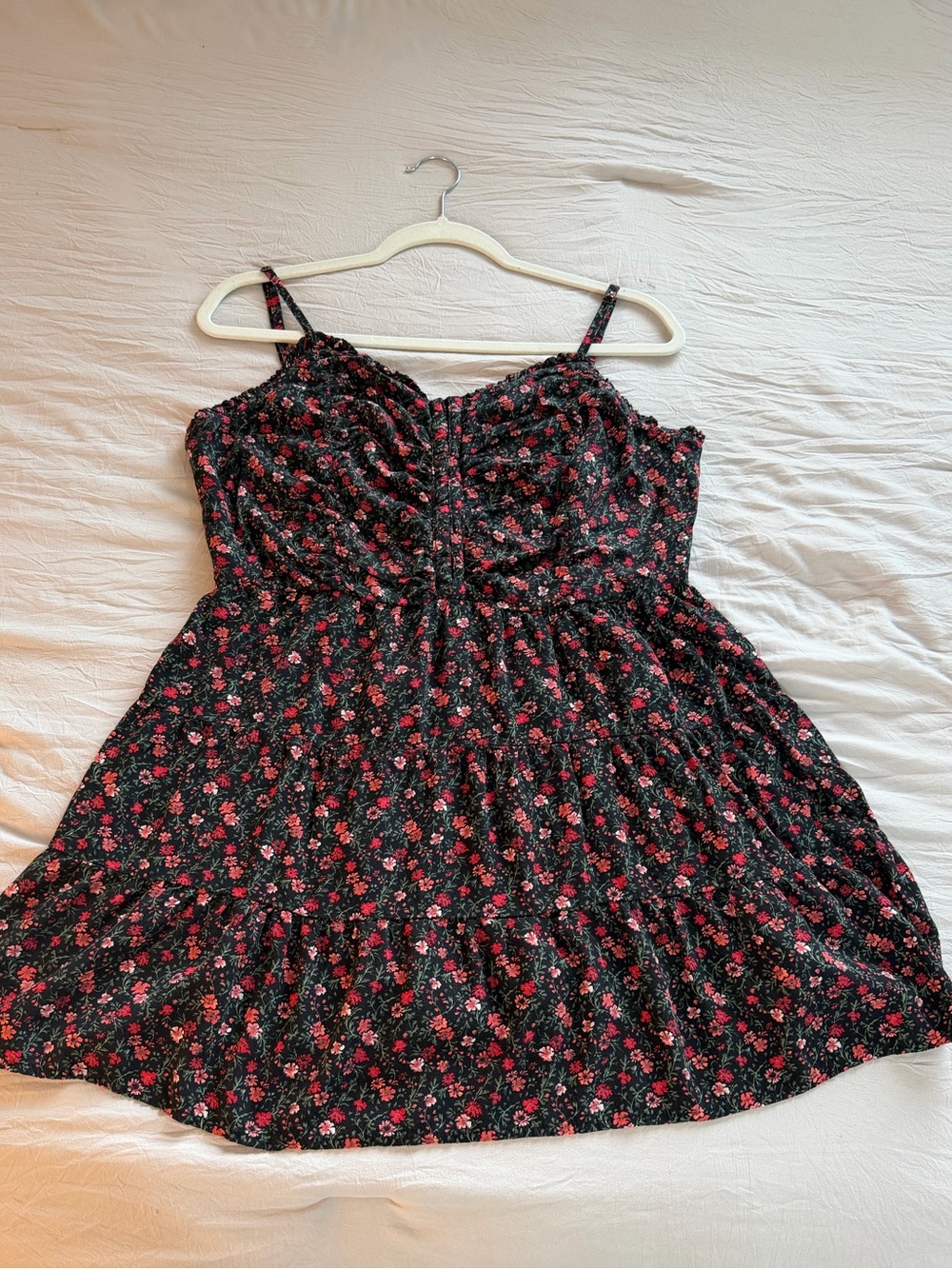 Aeropostale Black Top with Pink and White Floral Detail